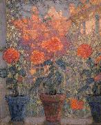 Le Sidaner Henri Les trois pots de fleurs oil painting on canvas
